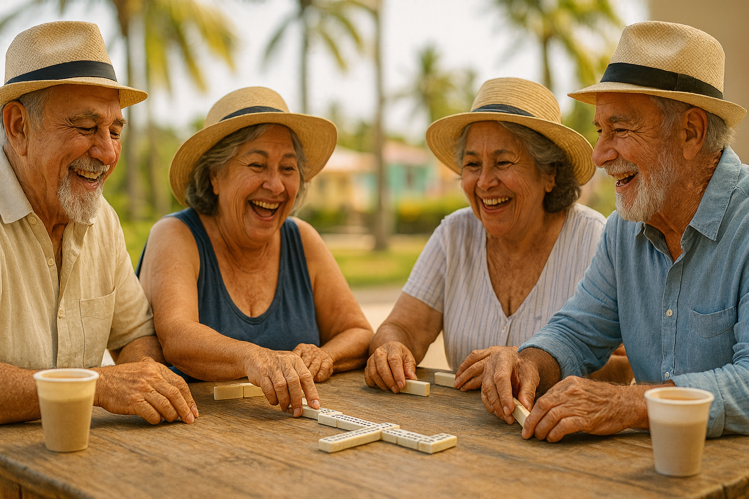 playing dominos